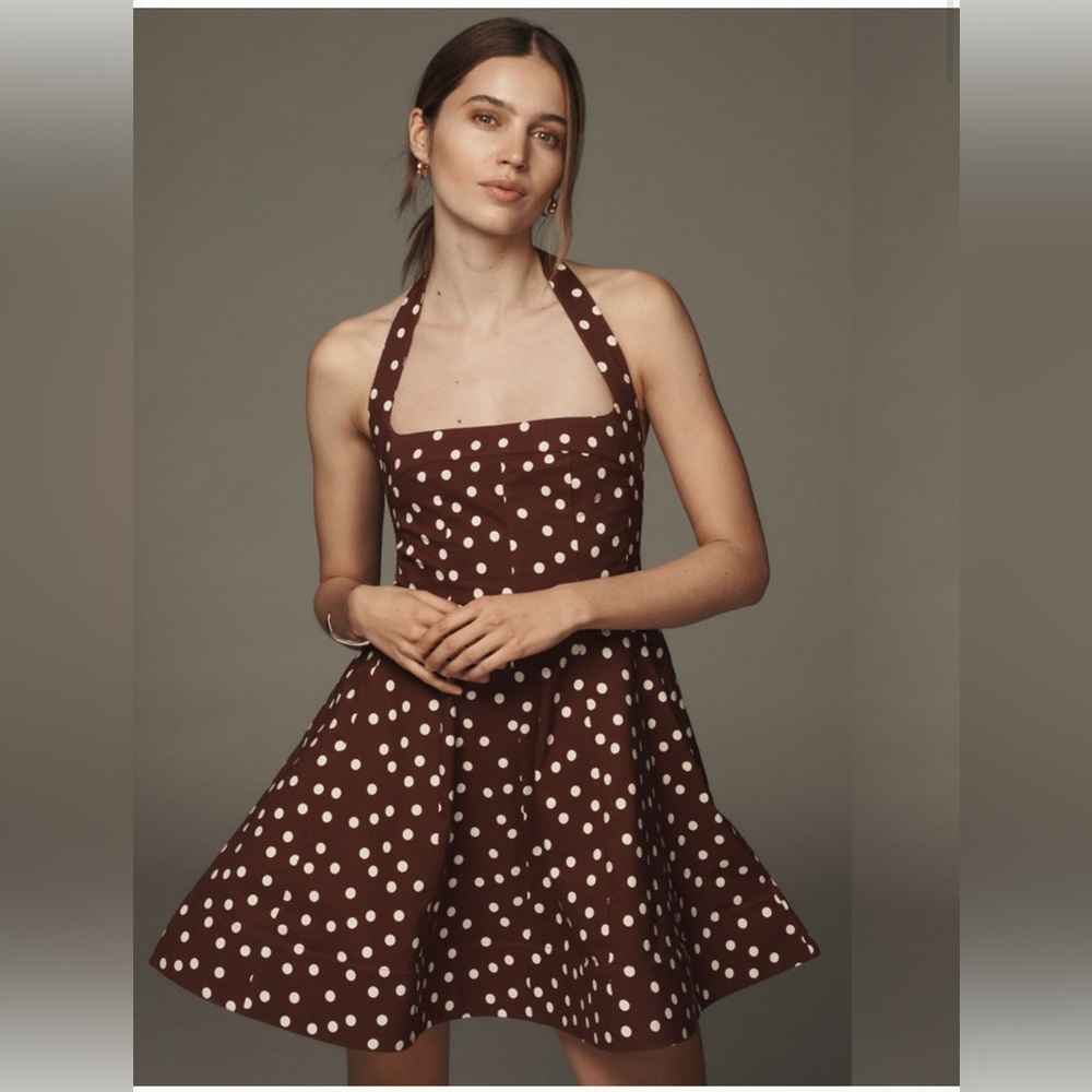 Anthropologie Maeve Square-Neck Fit-and-Flare Mini Dress